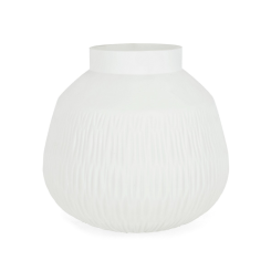 Bizzotto Ваза LYDER ROUNDED WHITE GL D27X25,5H